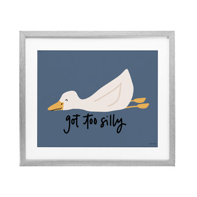 Got Too Silly Duck Framed Print Under Glass, design by Rachel Nieman