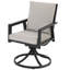 Ensemble repas d'extérieur 7 pièces, chaises fixes et chaises berçantes pivotantes avec coussins moelleux de 2,8 po, table spacieuse de 63 po x 35 po avec trou pour parasol 2,4 po pour la pelouse, noir et gris