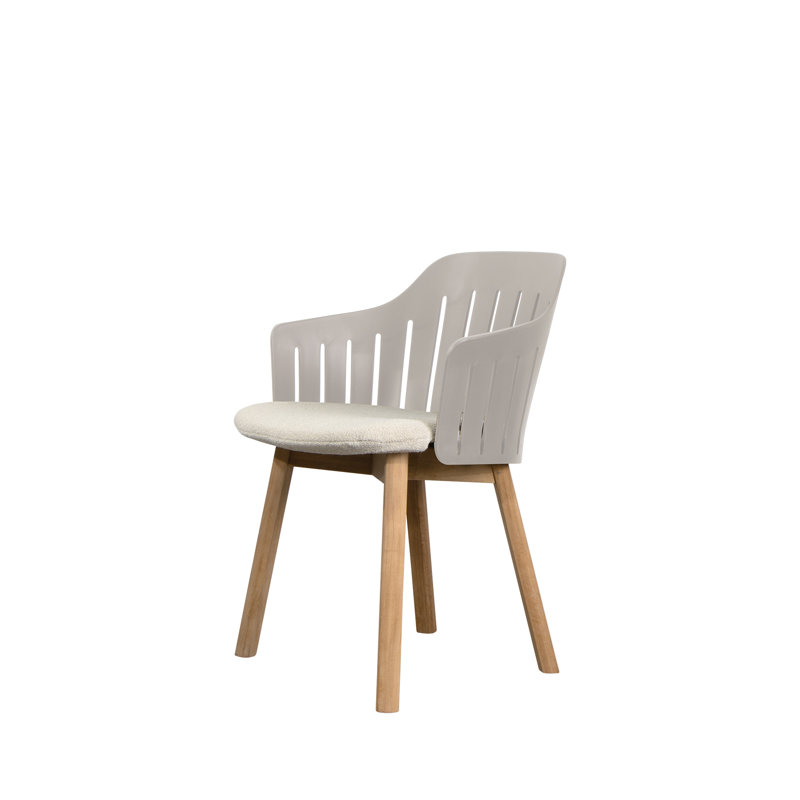 Choice Chair Outdoor and Four Teak Legs Base with Upholstery Cane-line Free Seat Cover, Taupe/Taek