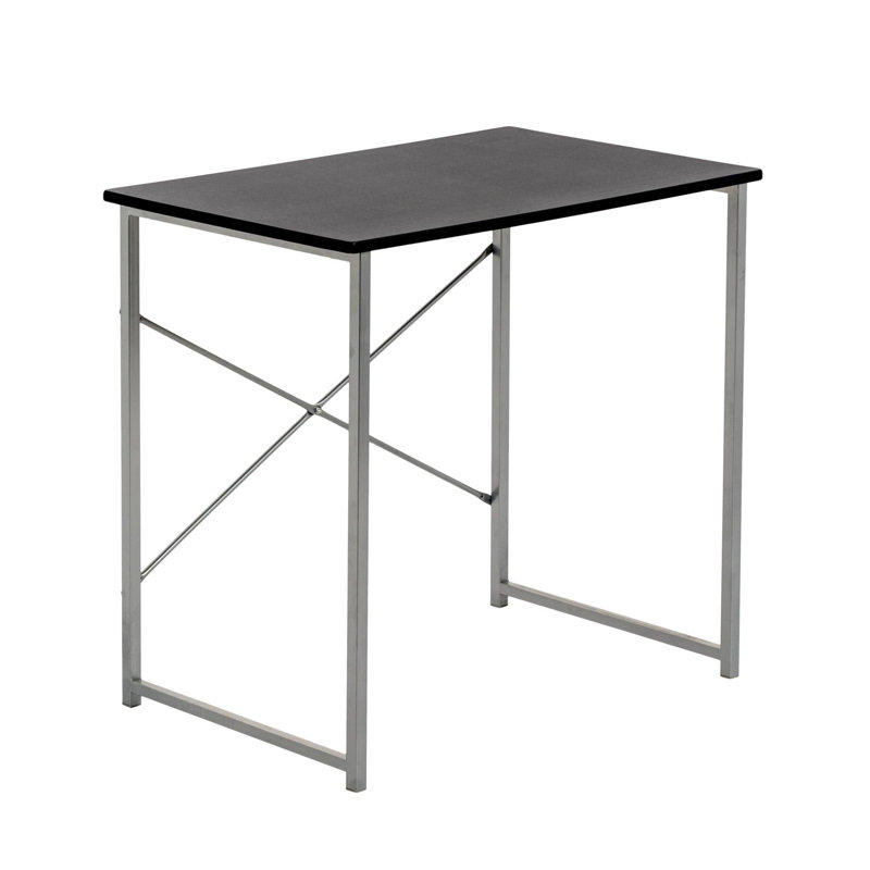 Harbour Housewares - Wooden Computer Desk, Black, Silver