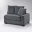 Ensemble de canapé modulaire contemporain en velours côtelé gris foncé avec repose-pieds 6 pièces
