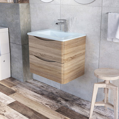 Stanhope 600mm Single Bathroom Vanity with Integrated Glass Basin
