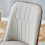 Chaises de salle à manger modernes en similicuir deux tons avec capitonnage géométrique et pieds en métal-824206098