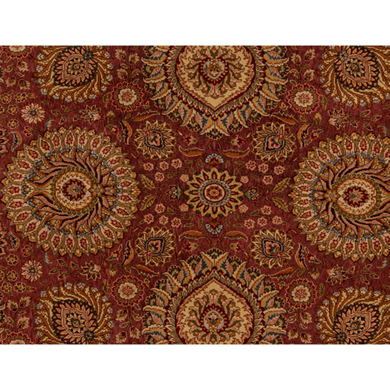 Tapis rose et ivoire noué à la main de haute qualité
