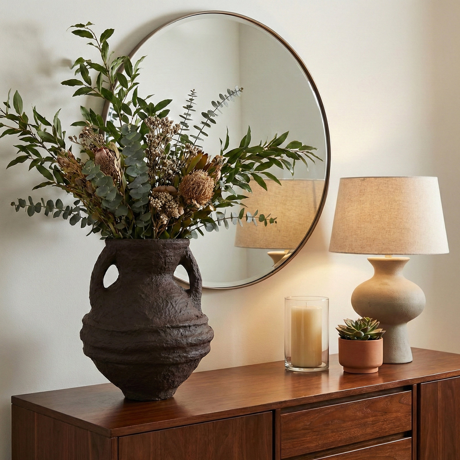 Handmade Table Vase, Dark Brown