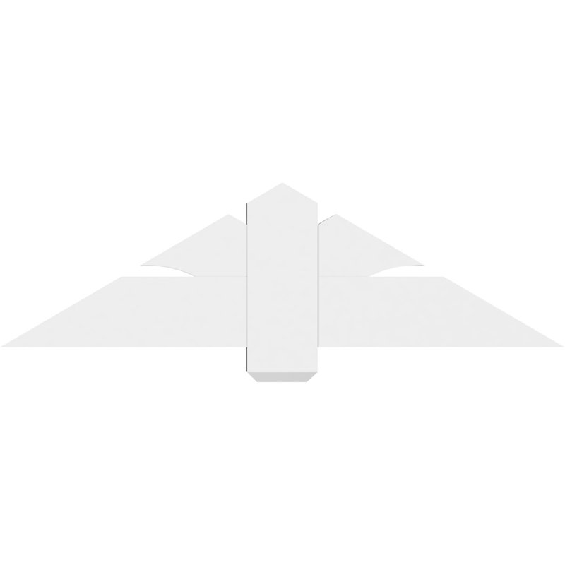 Redmond Architectural Grade PVC Gable Bracket, 14" H x 48" W (Pitch: 7/12), 2" D x 6" F