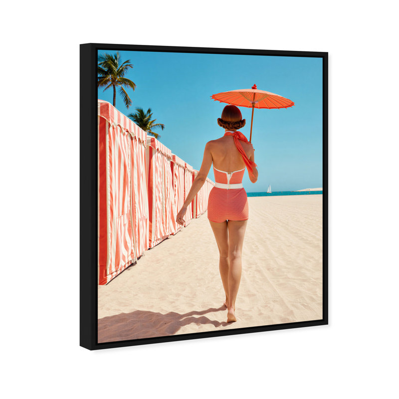 Beachside Bliss III Canvas Landscape & Nature Print by Oliver Gal, Black Frame, 16 x 20, 31"H x 37"W, Black Floater Frame