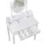 Ensemble de coiffeuse avec miroir et tabouret coussiné White Princess-127957893
