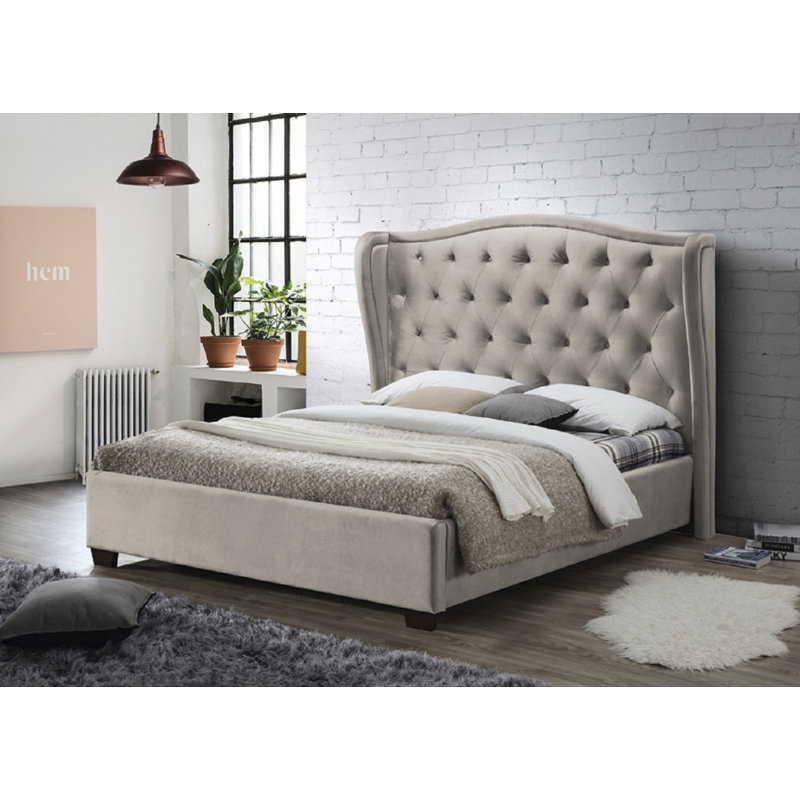 Upholstered Bed, Double (4'6), Champagne