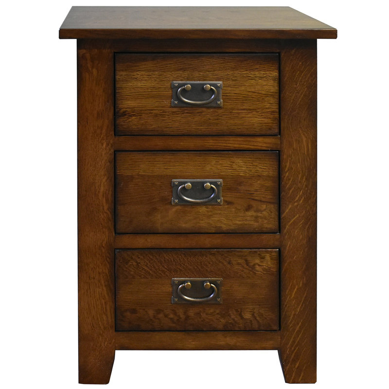 Table de chevet 3 tiroirs Mission Quarter | En stock et prêt à être expédié
