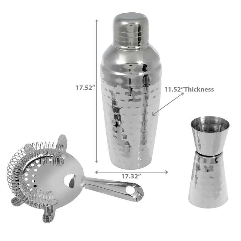 Deboroh Stainless Steel Bar Tool Set, Silver
