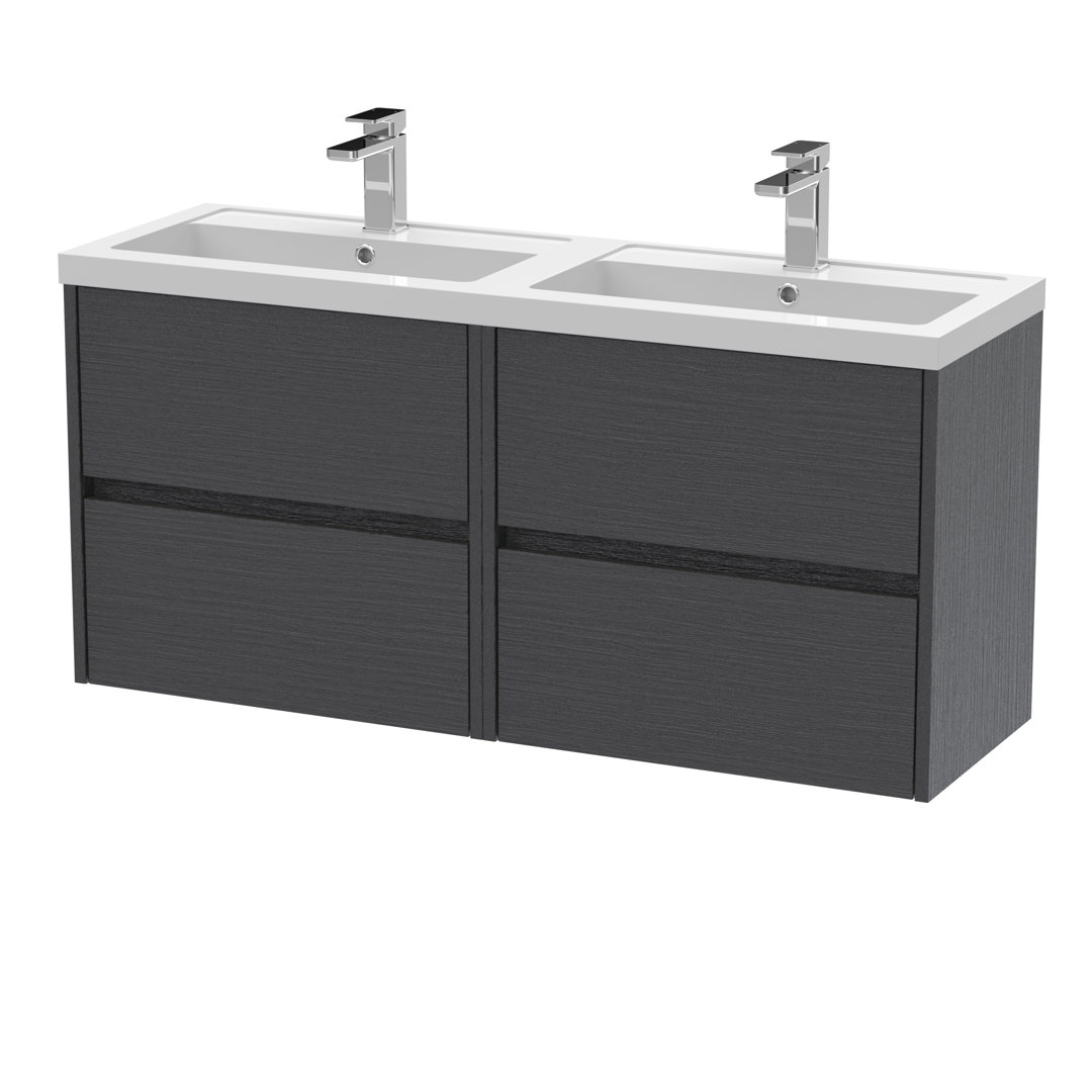 1200mm Wall Mounted Double Bathroom Vanity with Vitreous China Vanity Top