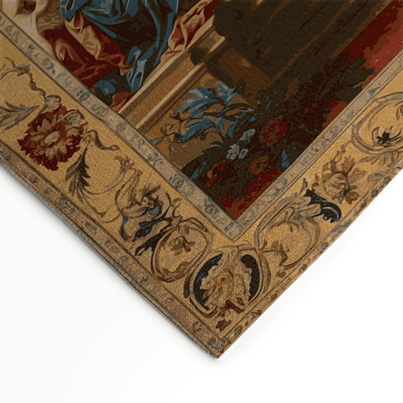 Tapis d'intérieur et d'extérieur brun français, Rectangle 5 pi x 7 pi