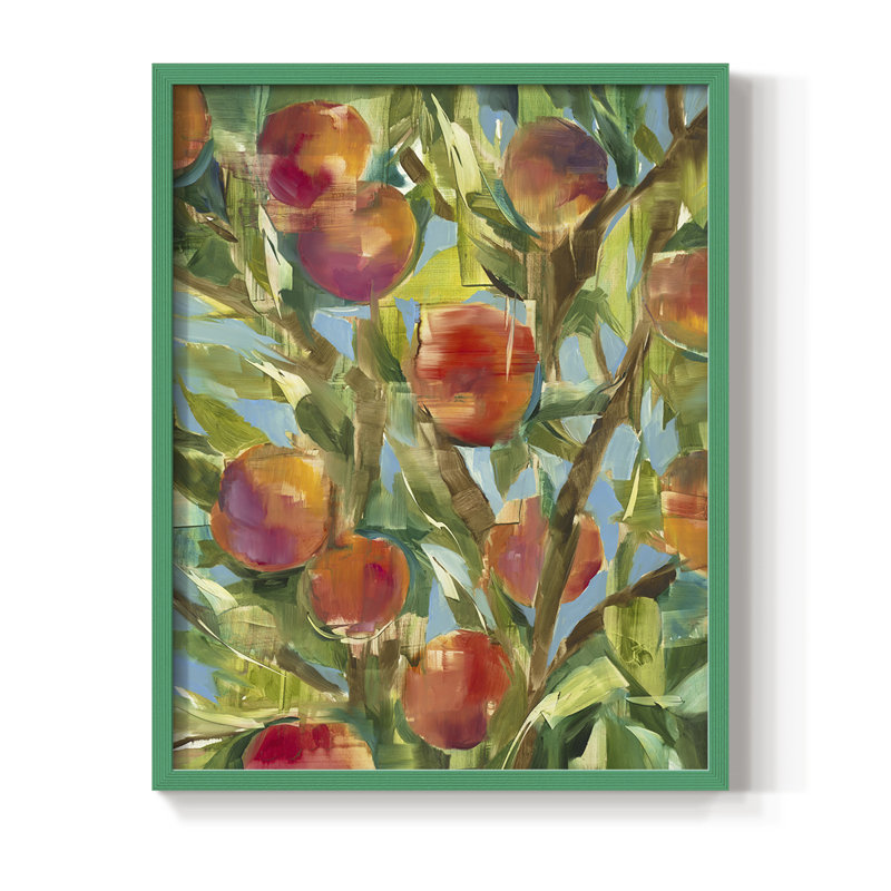 Just Peachy, reproduction encadrée - bois massif, H 11 po x l 9 po, Vert