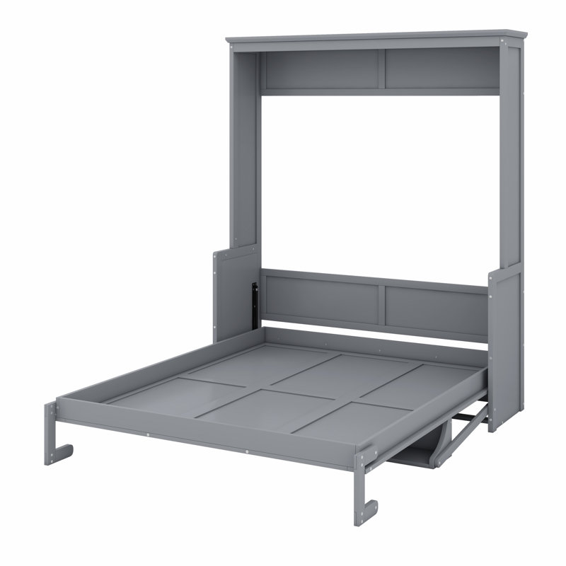 Murphy Bed With A Shelf, Gray