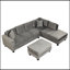 Canapé modulaire en L avec repose-pieds et 2 coussins Ari-119399921