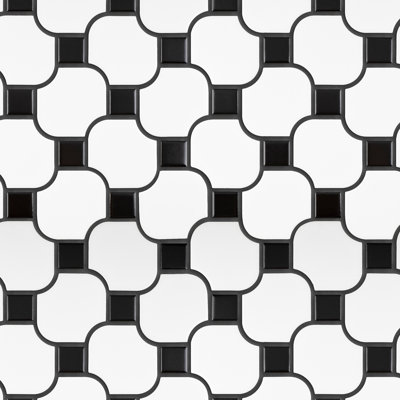 Porcetile Dot 10.52 in. x 10.52 in. Geometric Matte Porcelain Mosaic Wall and Floor Tile
