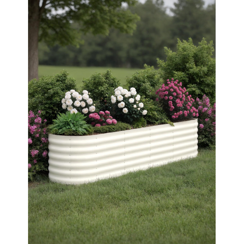 2Pack Steel Raised Garden Bed,Metal Deep Root Planter Box for Vegetables Flowers Herbs,Large Oval Garden Planting Bed,Easy Assembly ( 8x2x1.5ft )