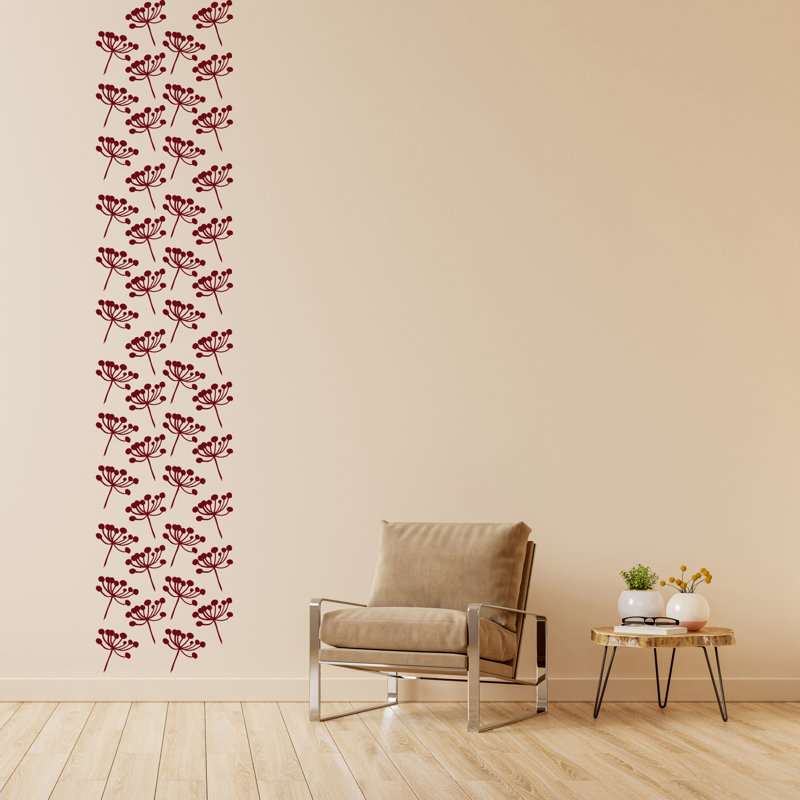 Plants & Flowers Wall Decal, Red