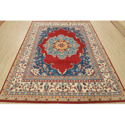 Tapis rouge nouvel âge en laine 8 pi 3 po x 9 pi 10 po Mycah