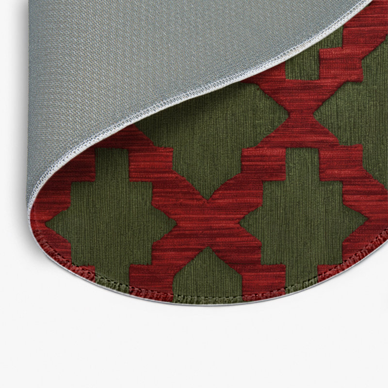Trellis Brown Indoor and Outdoor Area Rug, Round 5'