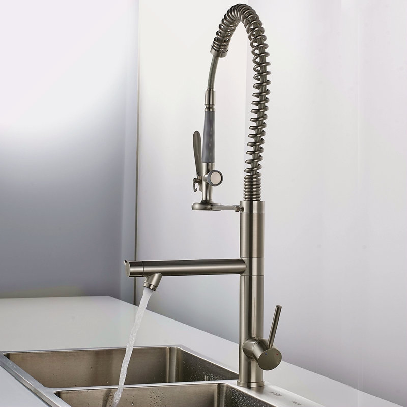 Robinet de cuisine avec douchette extractible en acier inoxydable
