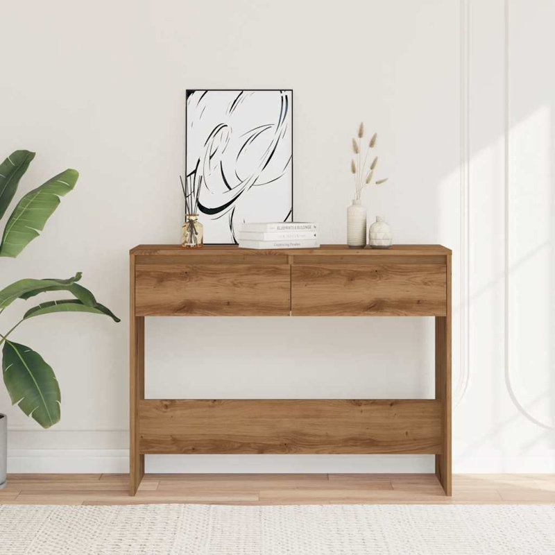 Isaish Console Table, 76.5cm H x 100cm W x 35cm D, Artisan Oak
