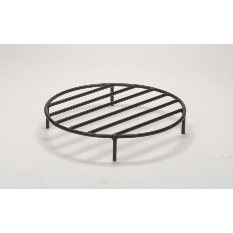 19" Round Black Steel Fire Pit Log Grate