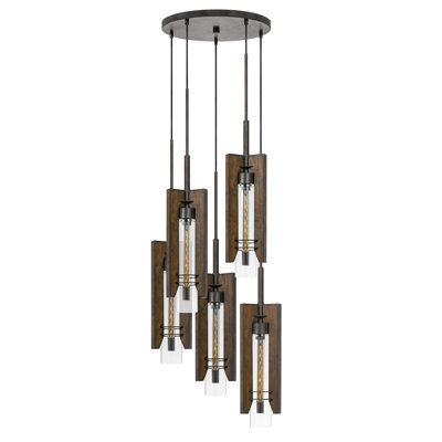 Luminaire suspendu géométrique 5 lumières grappe Euphemia