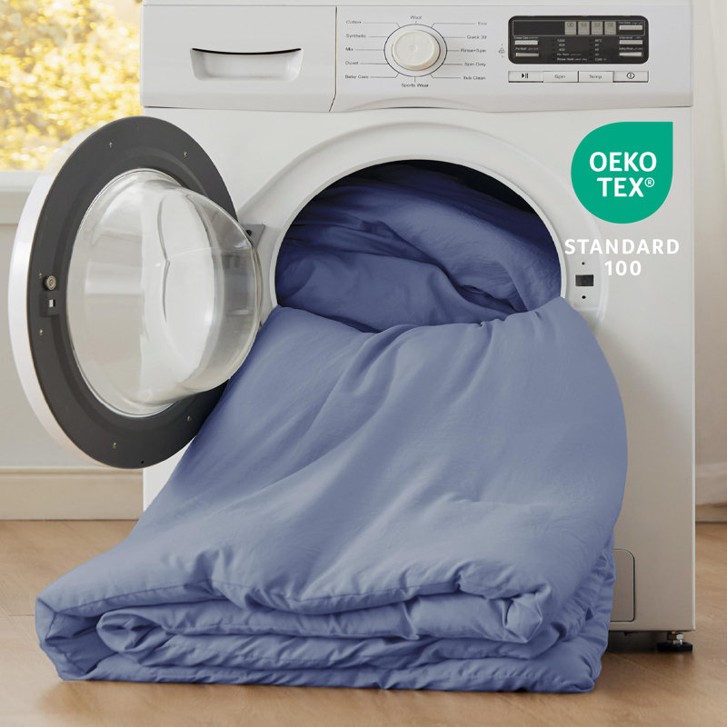 Bedsure Reversible Prewashed Comforter Set, King Comforter + 2 Standard Pillowcases, Blue