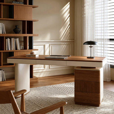 Bureau d'écriture léger de luxe, table de bureau d'étude à domicile avec tiroirs de rangement