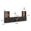 Meuble télé mural Jagger 170 po avec foyer de 36 po et porte en bois, ébène-1562183708