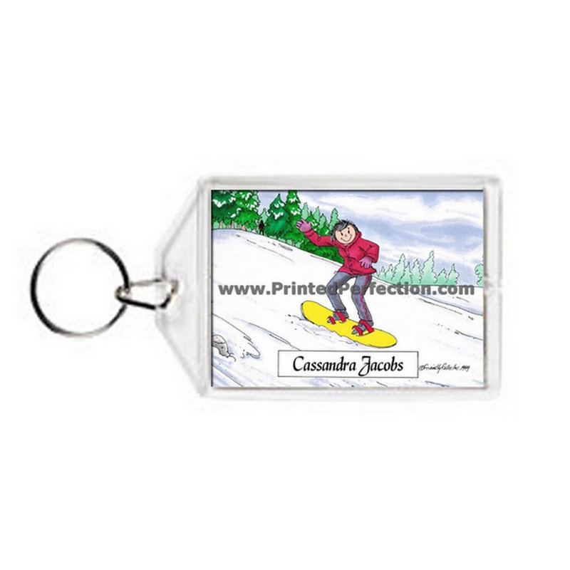 Snowboard personnalisé - Porte-clés en acrylique pour femme