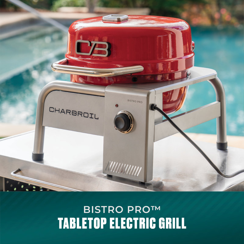 Charbroil Bistro Pro Portable Tabletop Electric Grill, Red