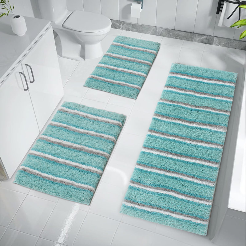 Tapis pour salle de bain Amyr, Turquoise