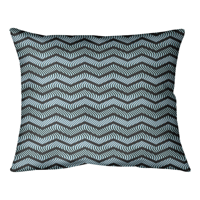 Coussin Rhonda Cheval, H 10 po x l 14 po, Noir / bleu sarcelle, Duvet / Plumes
