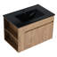Meuble-lavabo de 30 po avec lavabo en céramique noire et tablette réglable - rangement intérieur spacieux et contemporain, 45 tiroirs à fermeture en douceur pour plus de confort