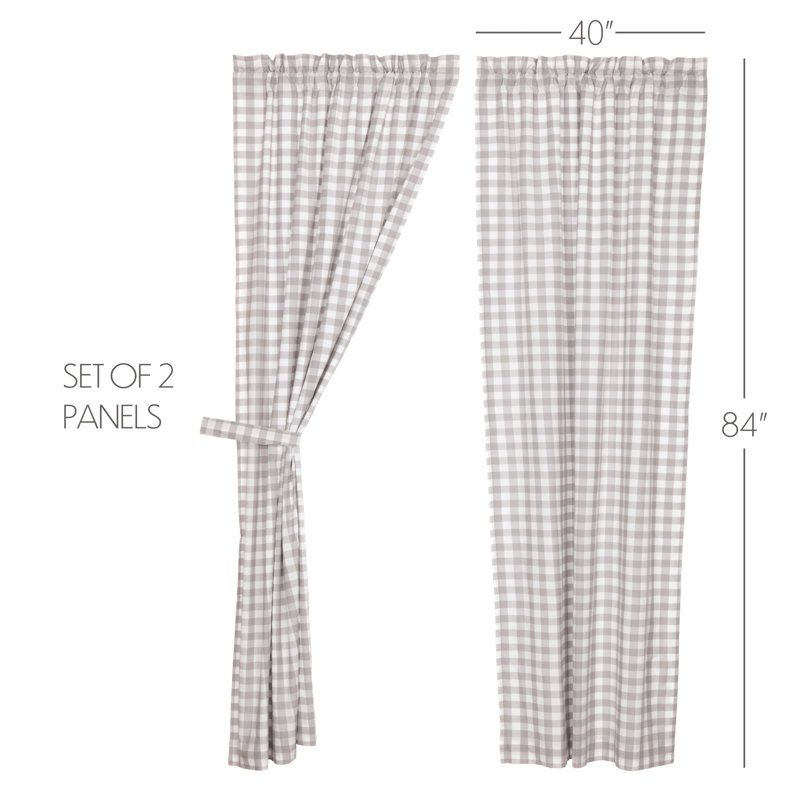 Paire de rideaux obscurcissant avec passe-tringle Annie Buffalo, Gris, L 40 po x L 84 po