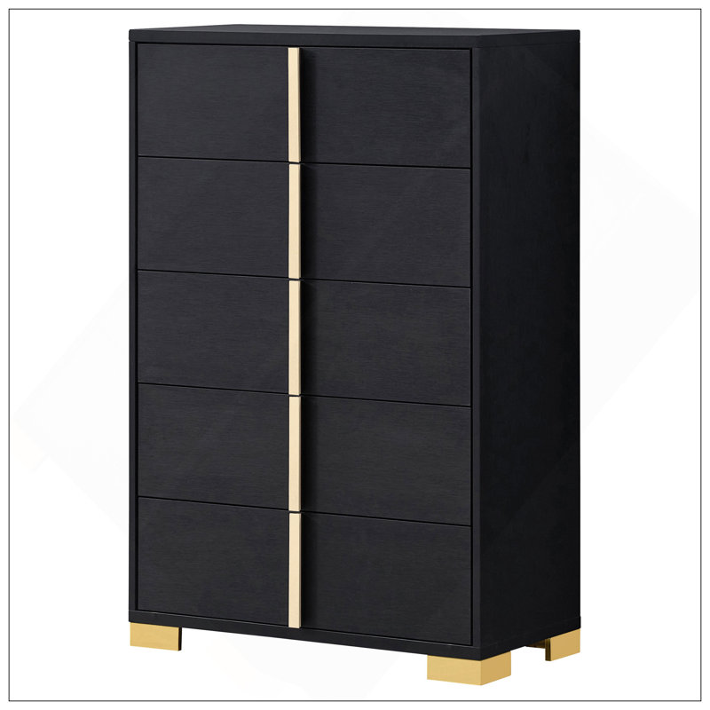 Commode 5 tiroirs Medici, Noir