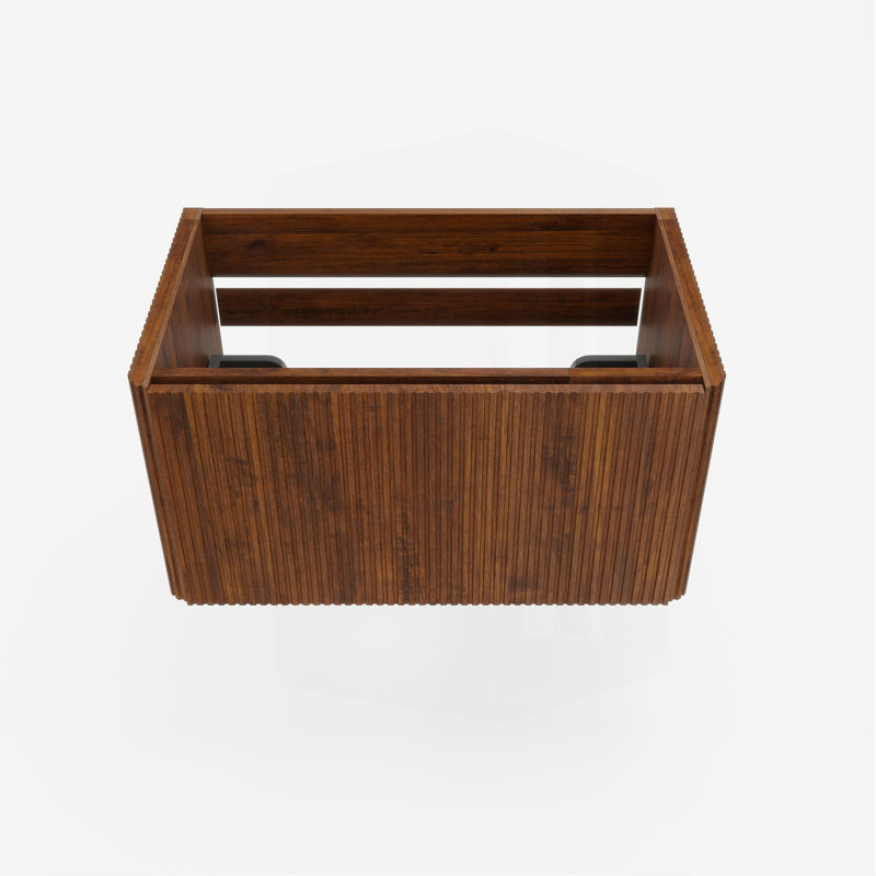 Etna 30" Striped Walnut Bathroom Vanity, Wall Mounted Floating Bathroom Vanity For Modern Bathroom, KD, 30"