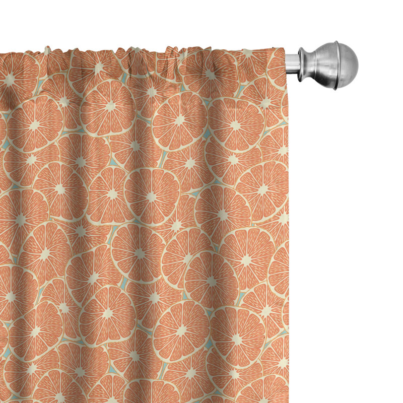 Fruit Semi-Sheer Rod Pocket Curtain Panels, 28" x 84"