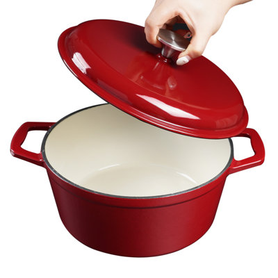 Koomade 4.75 Quarts Cast Iron Dutch Oven