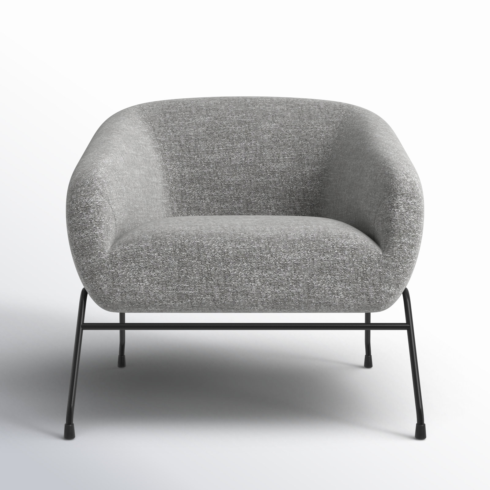 Avram Barrel Chair, Magnolia Grey Tweed