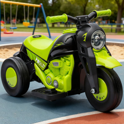 Kids 6V Electric Ride-On Motorcycle with Bubbles, Music, LED Lights, Pedal Control, Forward & Reverse, 3 Wheels, Battery Powered Toy for Children 3-8