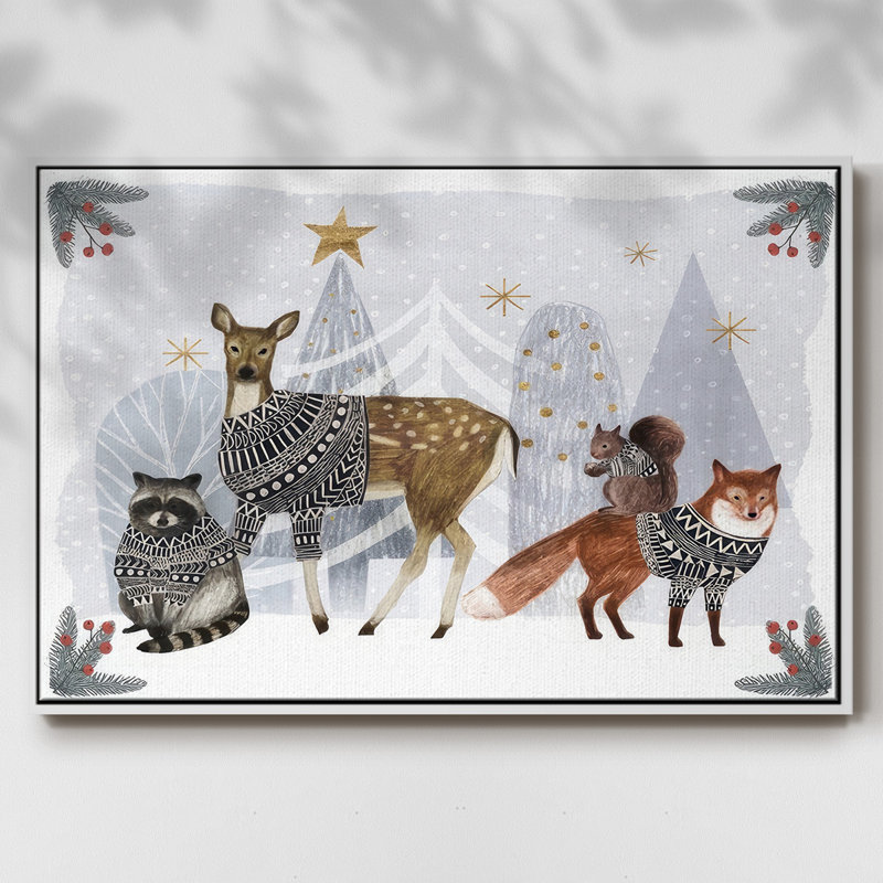 Cozy Christmas Collection A, H 17 po x l 25 po x P 1,5 po, Cadre blanc