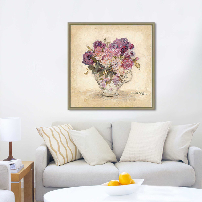 " Petite Bouquet II ", Champagne Floater Frame, 31.5" H x 31.5" W x 2" D