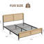 Cadre de lit naturel avec tête et pied de lit en rotin, cadre de lit double Boho sans sommier-88482946