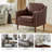 Almetia Vegan Leather Armchair with Solid Wood Legs-1275716104