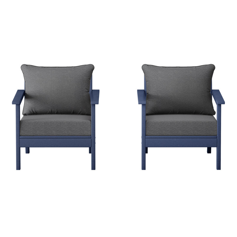 Chaise profonde avec coussins (ensemble de 2), Gris, Marine