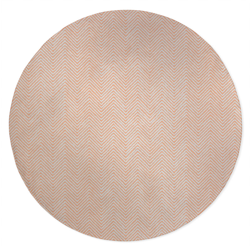 Chevron Groove Non-Slip Outdoor Rug, Round 5'